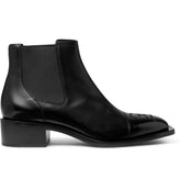 Logo-Embroidered Leather Chelsea Boots